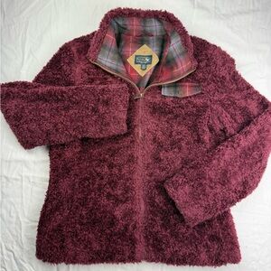 Pendleton Maroon Fleece Jacket with Plaid Lining
